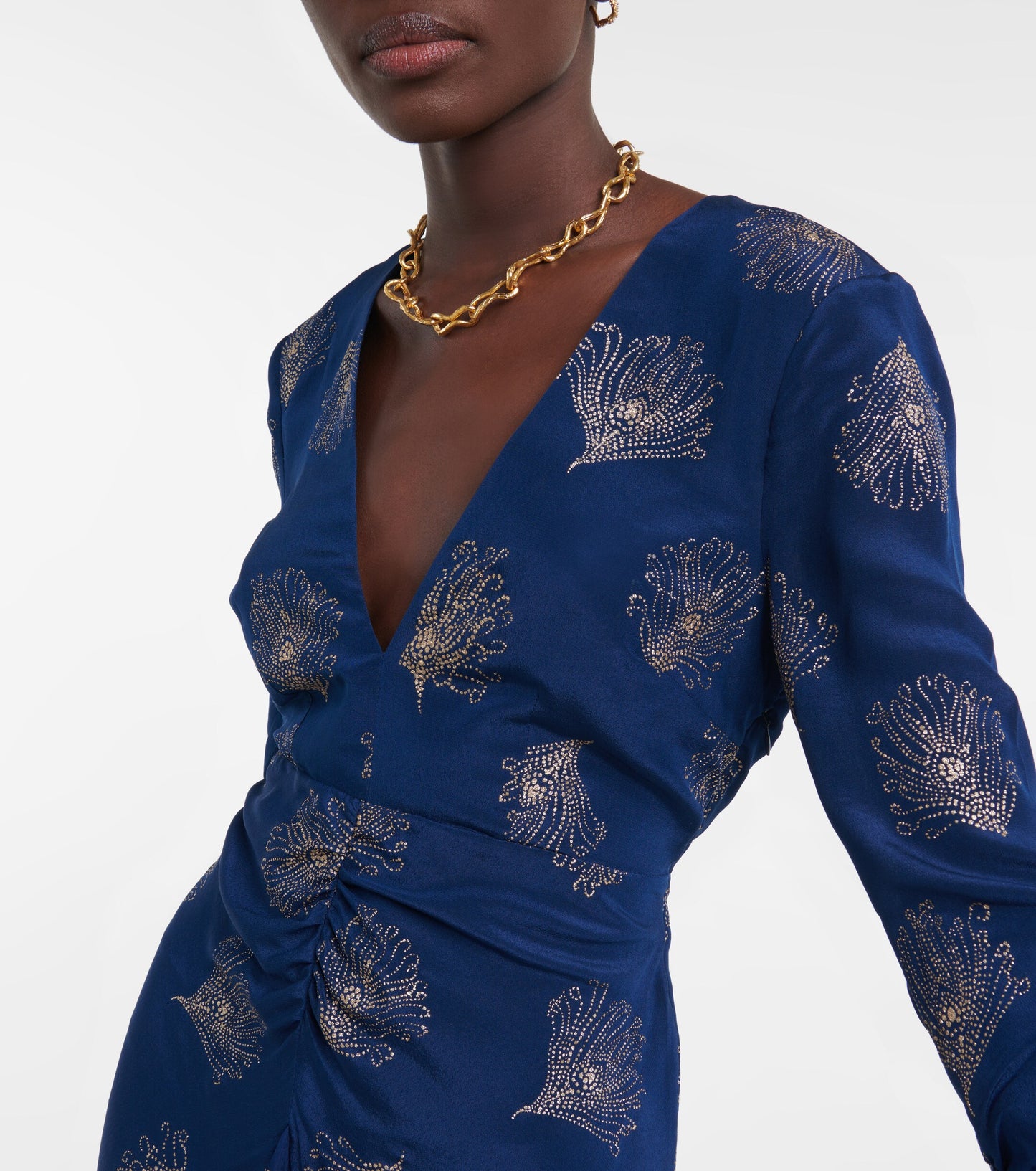 Rixo- Glitter Feather Midnight Dress