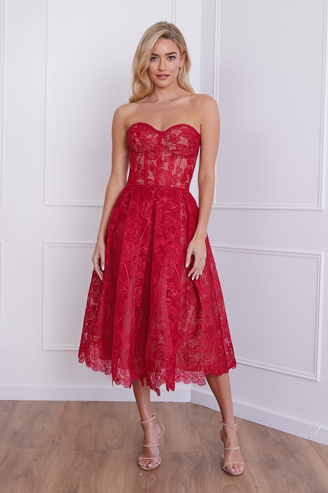 Nadine Merabi-Olivia Dress (Red) High-End Hire Nadine Merabi-Olivia Dress (Red) High-End Hire
