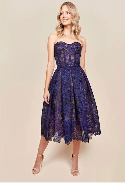 Nadine Merabi Olivia Navy dress High-End Hire Nadine Merabi Olivia Navy dress High-End Hire