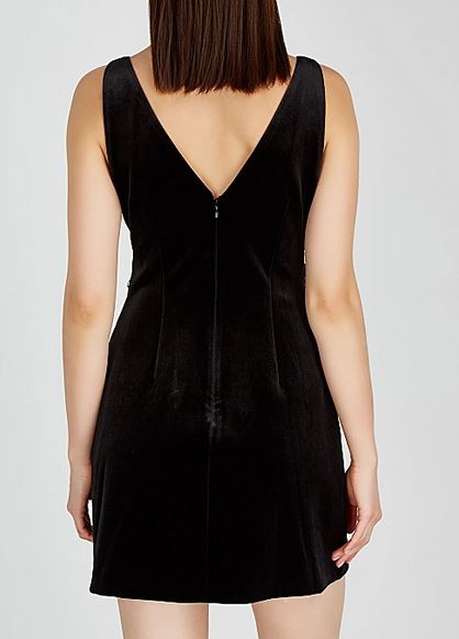 Self-Portrait Black sequin-embellished velvet mini dress