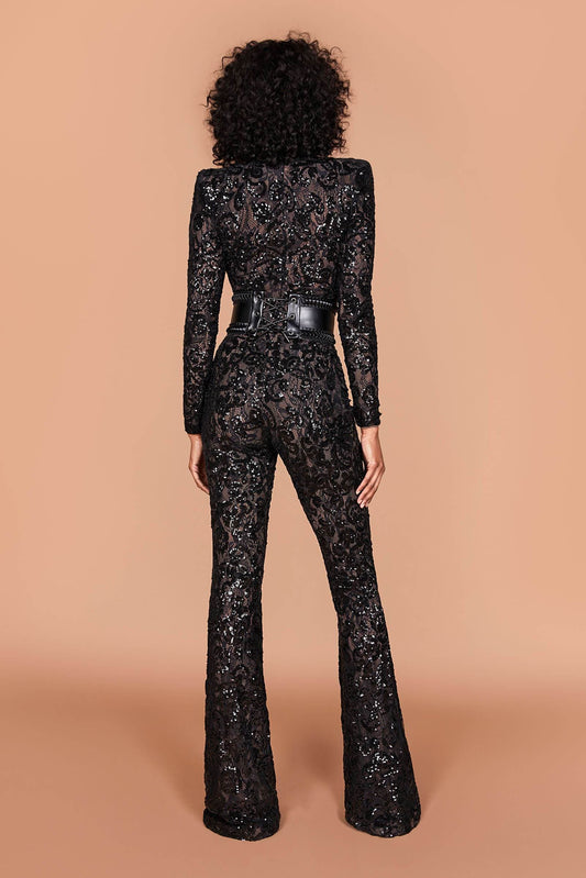 Nadine Merabi-Bella Jumpsuit (Black)