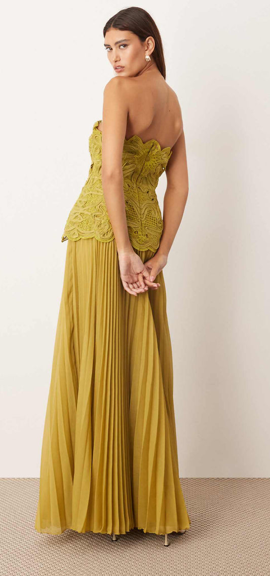 Arrange- Bandeau Cutwork Maxi Dress