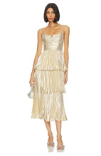 Load image into Gallery viewer, Self-Portrait Metallic Tiered Dress
