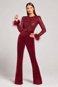 Nadine Merabi Monique Red Jumpsuit