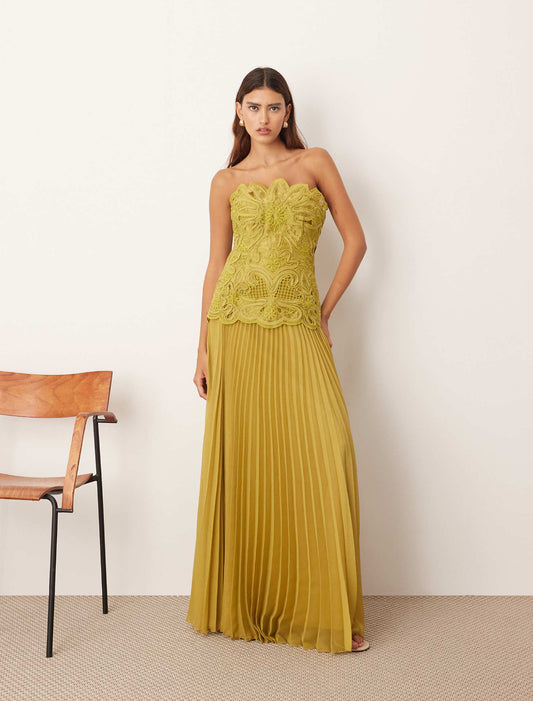 Arrange- Bandeau Cutwork Maxi Dress