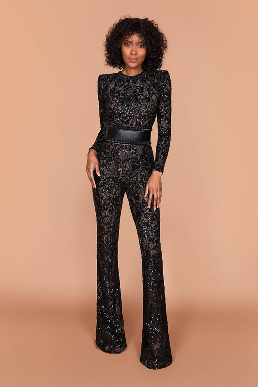 Nadine Merabi-Bella Jumpsuit (Black)
