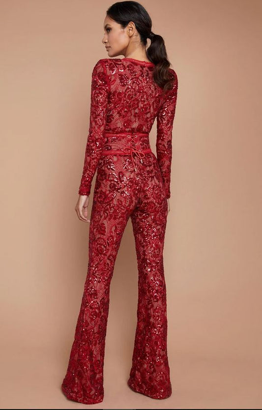 Nadine Merabi- Bella Playsuit (Red)