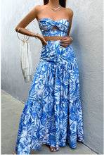 Load image into Gallery viewer, Runaway the Label - Moscato Skirt &amp; Top Blue Palms
