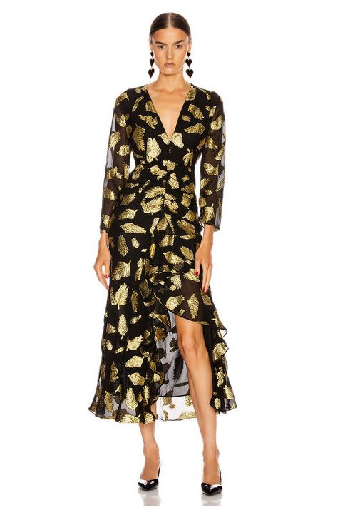 Rixo- Rose Dress (Gold & Black)