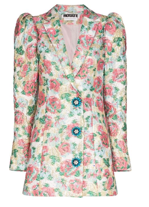 ROTATE Carol floral jacquard blazer dress